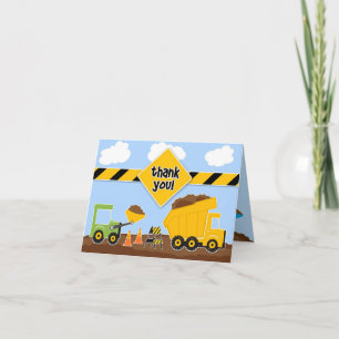 Thank You Constructions Trucks Card