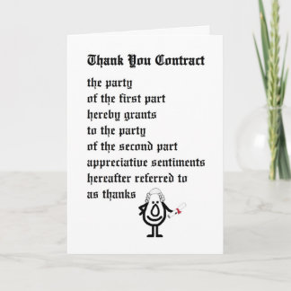 Thank You Contract - a funny legal thank you poem