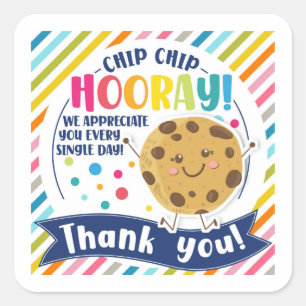  Thank you cookie favor gift you're the best Square Sticker