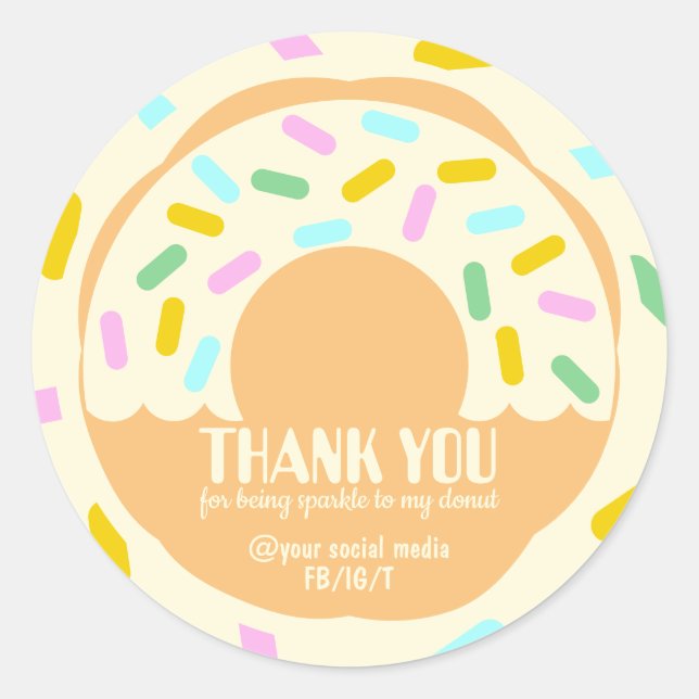 Thank you Cookies Doughnut bakery Classic Round Sticker (Front)