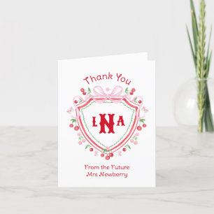 Thank You Coquette Cherry Bridal Shower Card