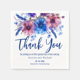 💍Thank you  Cornflowers and Lavender  Napkin