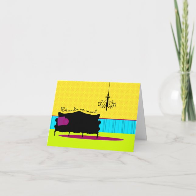 Thank You Couch & Pillows Card (Front)