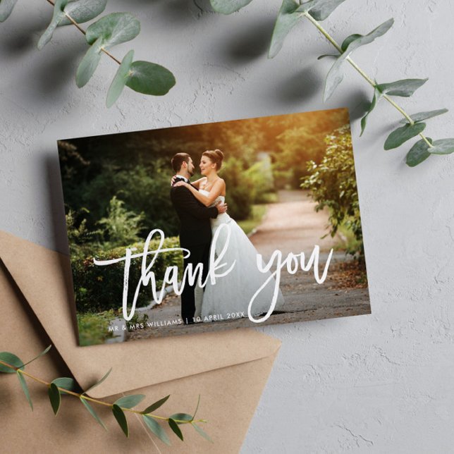 THANK YOU | Country text wedding thank you card (Creator Uploaded)