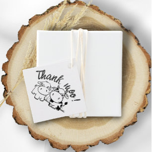Thank You Cow Themed Wedding Favour Tags