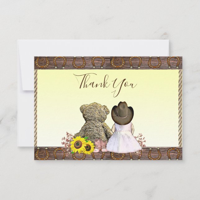 Thank You | Cowgirl Themed Baby Shower  (Front)