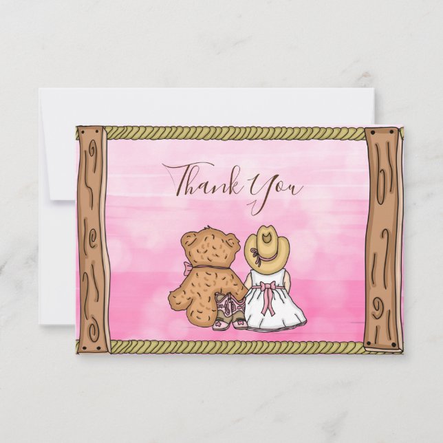 Thank You | Cowgirl Themed Baby Shower  (Front)