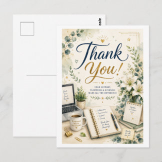 Thank You Coworker Office Success Appreciation Postcard