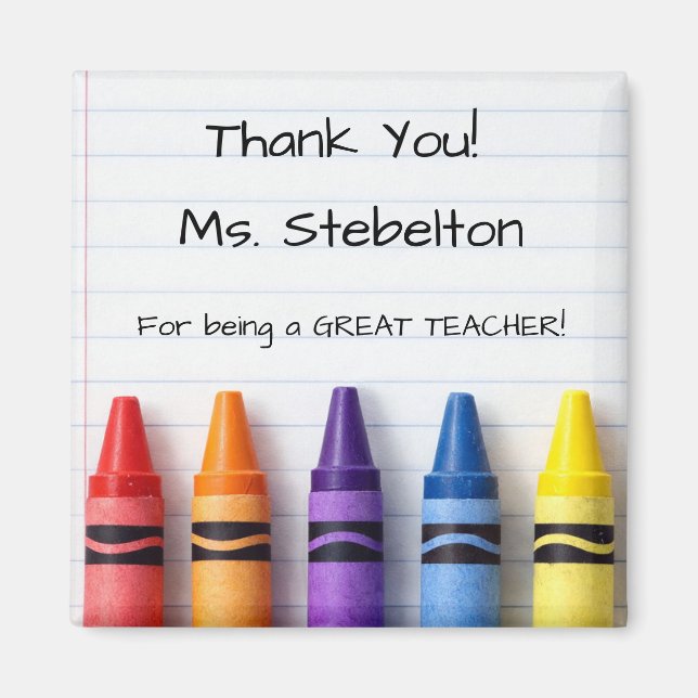 Thank You Crayons Teacher Appreciation Magnet (Front)
