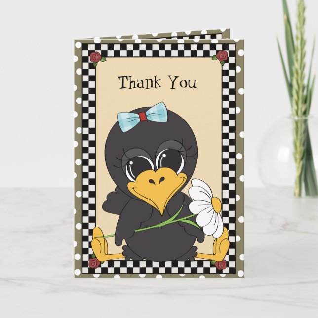 Thank You Crow greeting card (Front)