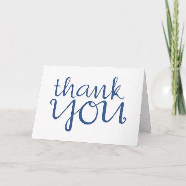 Thank You Cursive blue 2 Card (Front)