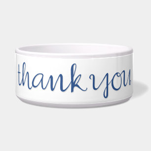 Thank You Cursive blue Pet Bowl