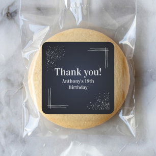 Thank you Custom 18th Birthday Party Favour Sticke Square Sticker