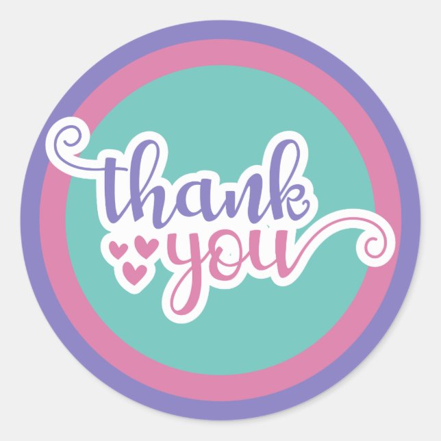 Thank You - custom colours Classic Round Sticker (Front)