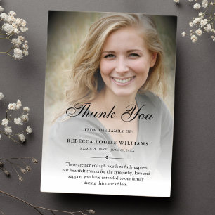 Thank You Custom Funeral Photo Sympathy Acrylic Invitations
