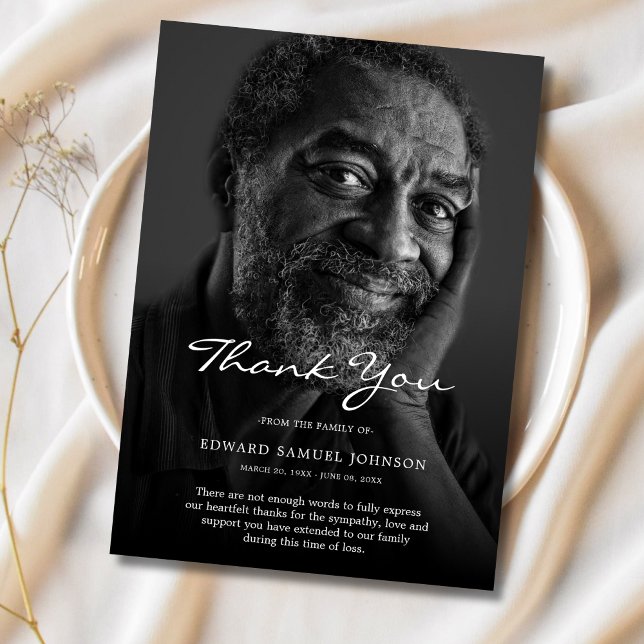 Thank You Custom Funeral Photo Sympathy Grief Loss (Sympathy Thank You Custom Photo)
