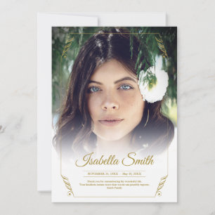 Thank You Custom Funeral Photo Sympathy Grief Loss Card