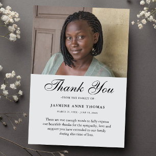 Thank You Custom Funeral Photo Sympathy Grief Loss Card