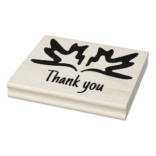 Thank you custom leaf organic rubber stamp