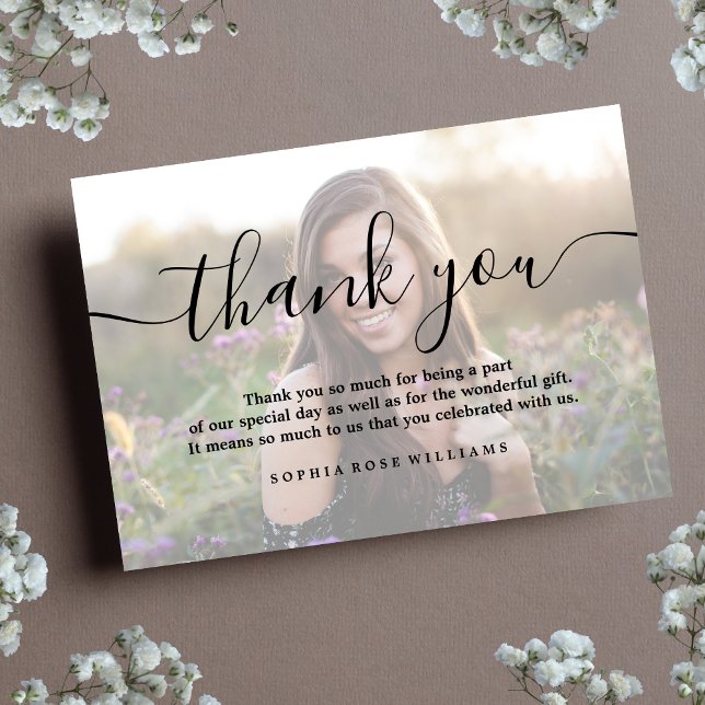 Thank You Custom Personalised Photo Birthday Card (Creator Uploaded)