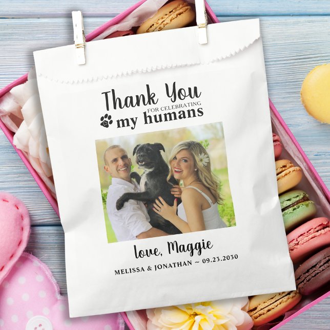 Thank You Custom Pet Photo Dog Treat Wedding Favour Bag (Creator Uploaded)