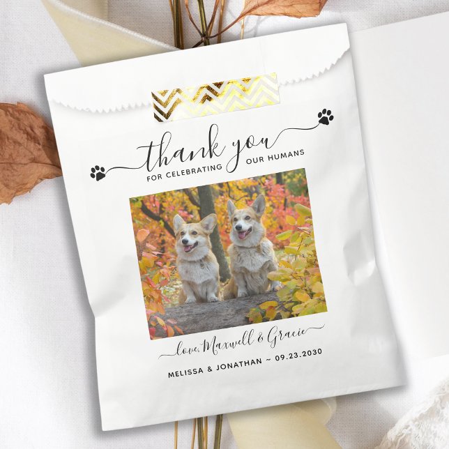 Thank You Custom Pet Photo Dog Treat Wedding  Favour Bag (Creator Uploaded)