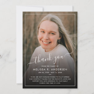 Thank You Custom Photo Funeral Sympathy Grief Loss Card