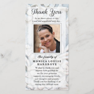 Thank You Custom Photo Sympathy - Floral Stone