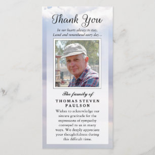 Thank You Custom Photo Sympathy - Peaceful Sky