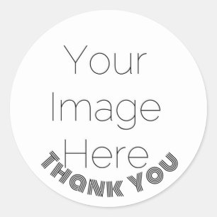 thank you custom photo & text classic round sticker