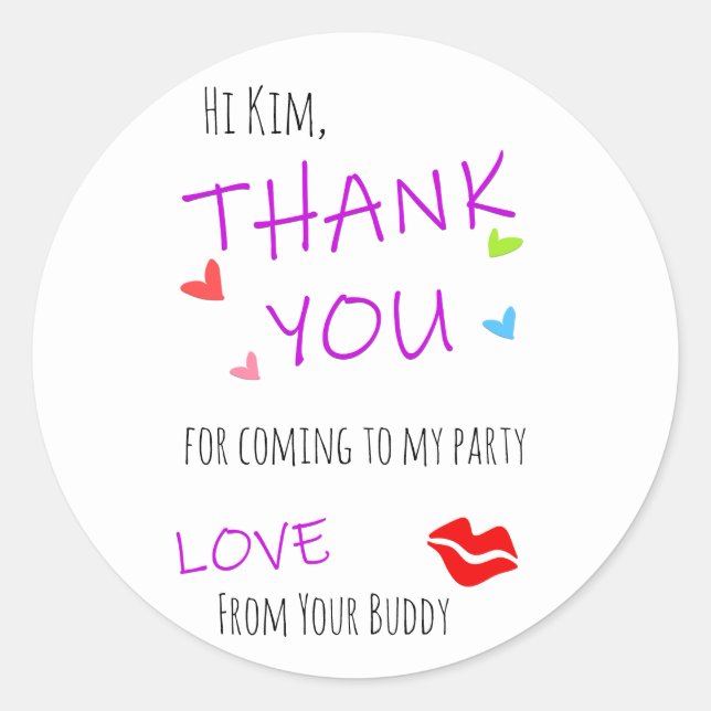 Thank You Custom Stickers Label For All Occasions (Front)