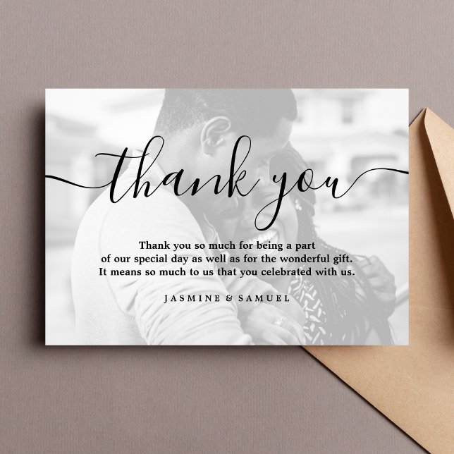Thank You Custom Wedding Photo  (Wedding Thank You Card)