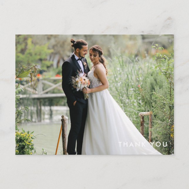 Thank You Custom Wedding Photo Postcards (Front)