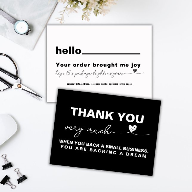 Thank you Customer appreciation Black note heart (Customer appreciation Black note heart)