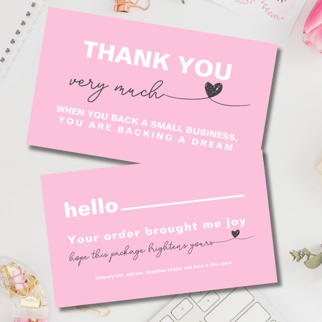 Thank you Customer appreciation Pink note heart (Thank you Customer appreciation Pink note heart)