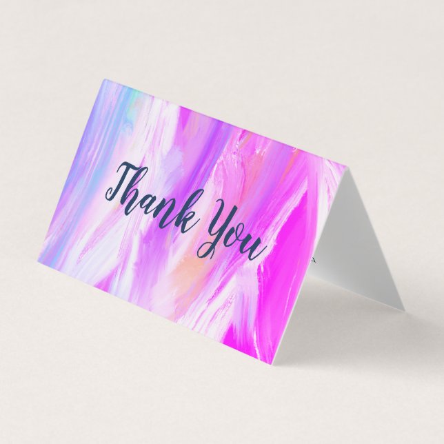 Thank You Customer Appreciation Purple Oil Paint Business Card (Front)