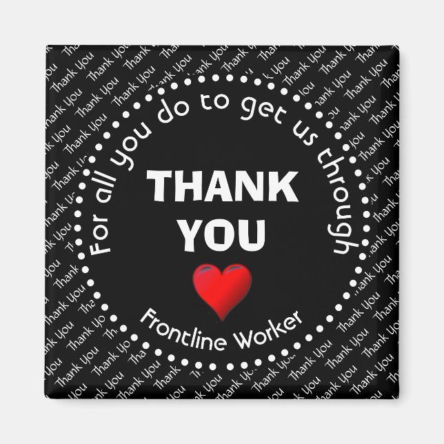 THANK YOU | Customisable | Frontline Worker Magnet (Front)