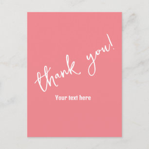 Thank you, customisable text postcard