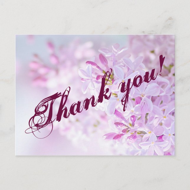 Thank you customizable postcard (Front)