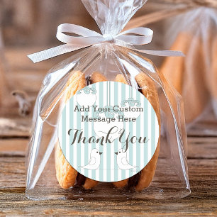 Thank You Cute Birds Baby Shower / Birthday Favor Classic Round Sticker