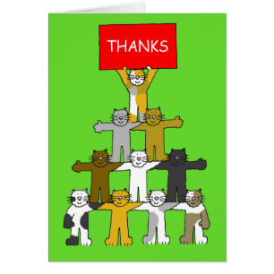 Thank You Cute Cartoon Cats