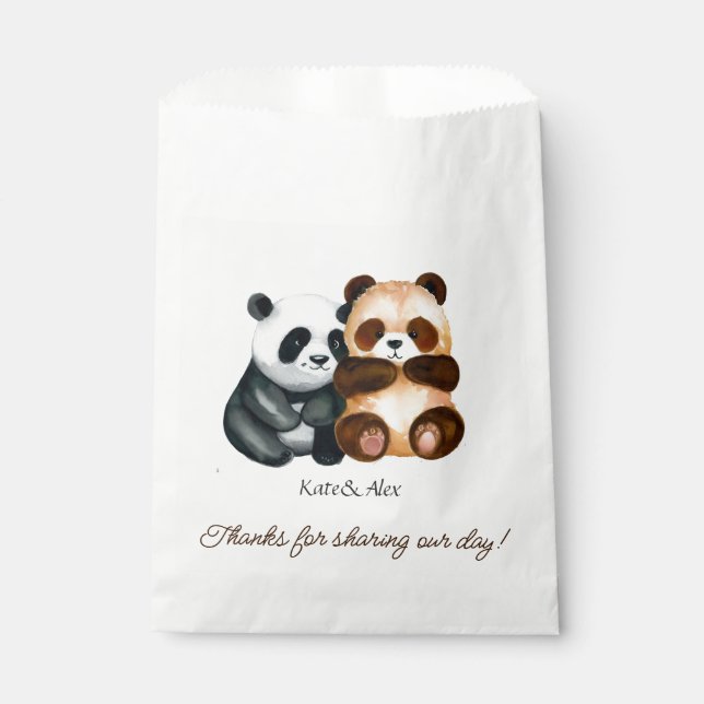 Thank You, Cute Couple Wedding Favour Bag (Front)