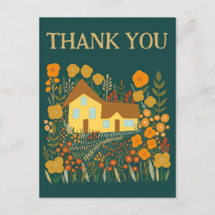 THANK YOU Cute Farmhouse Flowers Postcard