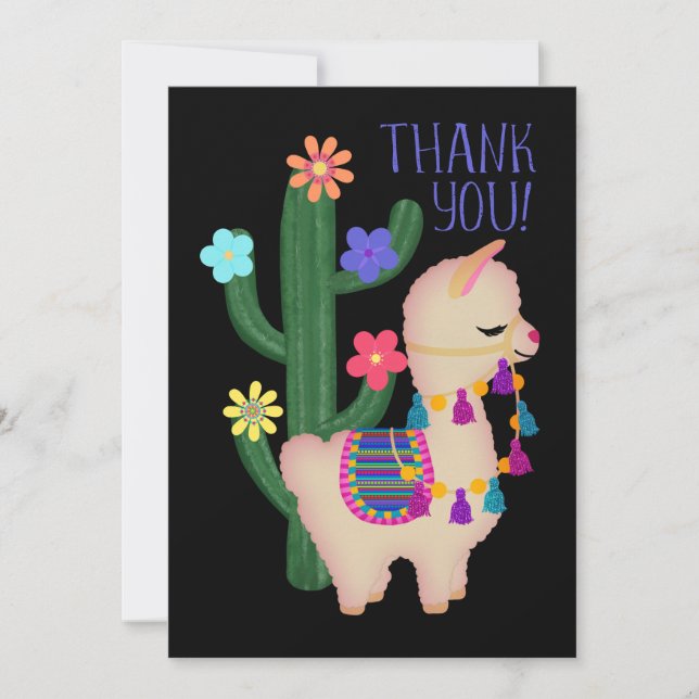 Thank You! | Cute Llama | You Customise Card (Front)