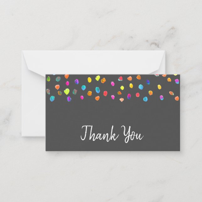 Thank You cute watercolor spots abstract art Card (Front)