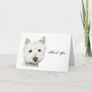 Thank you, cute Westie dog greeting card