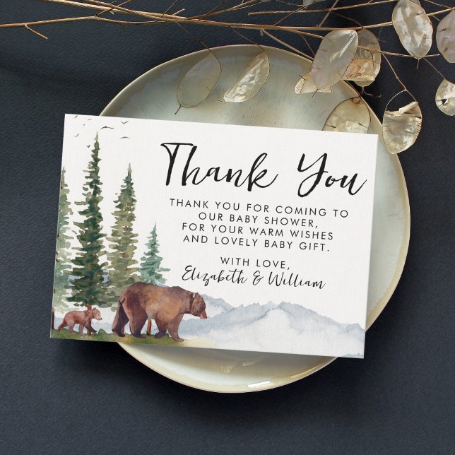 Thank You Cute Woodland Bear Baby Shower (Creator Uploaded)