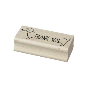 Thank You Dachshund Border   Cute Doxie Rubber Stamp
