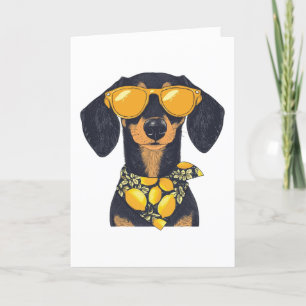 Thank You Dachshund Dog Sunglasses Lemons Card