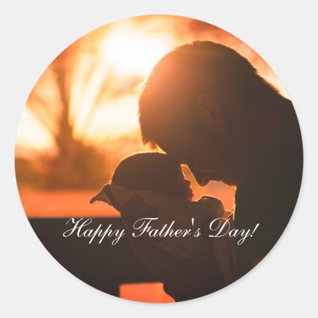 Thank you Dad, Father's Day Custom Classic Round Sticker (Front)